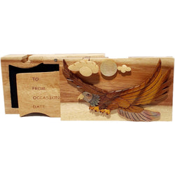 Mother of Pearl Soaring Eagle - Hand Carved Gift Box