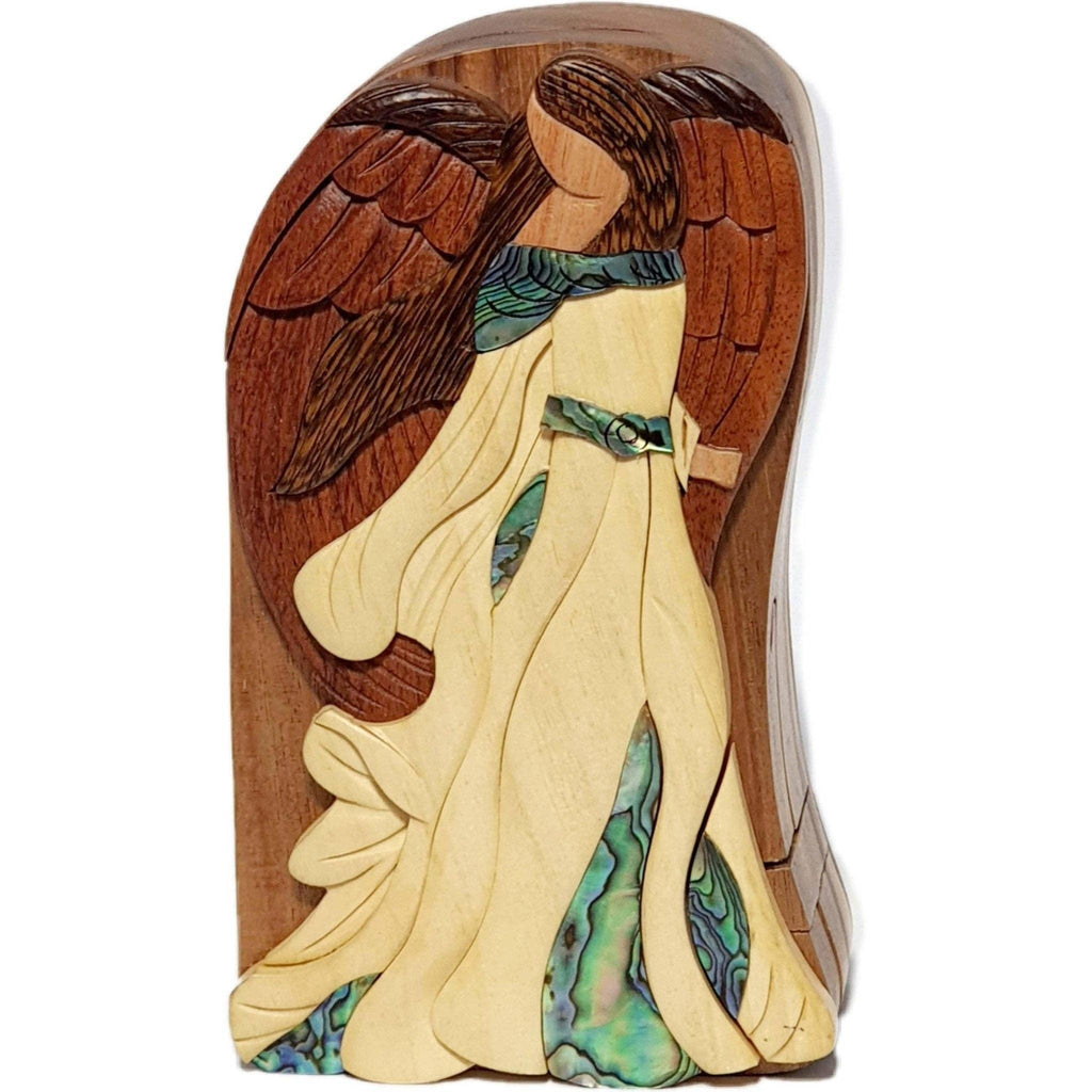 Mother of Pearl Standing Angel - Hand-Carved Gift Box