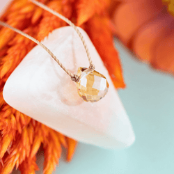 Golden Glow Mystic Crystal Necklace for Cool Mom