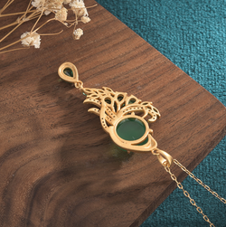 Jade Crystal Elegant Peacock Necklace