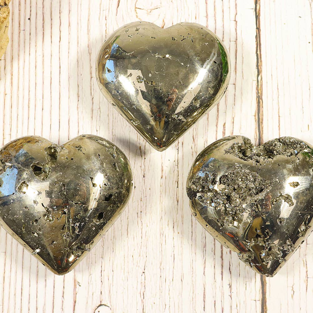 Natural Pyrite Heart (Medium)