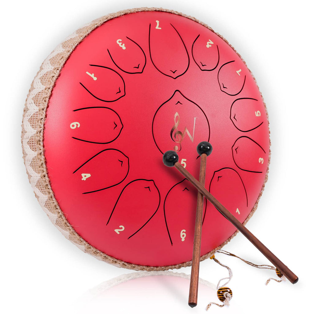 13-Note Steel Tongue Rain Drum Meditation Instrument: Blue - 12