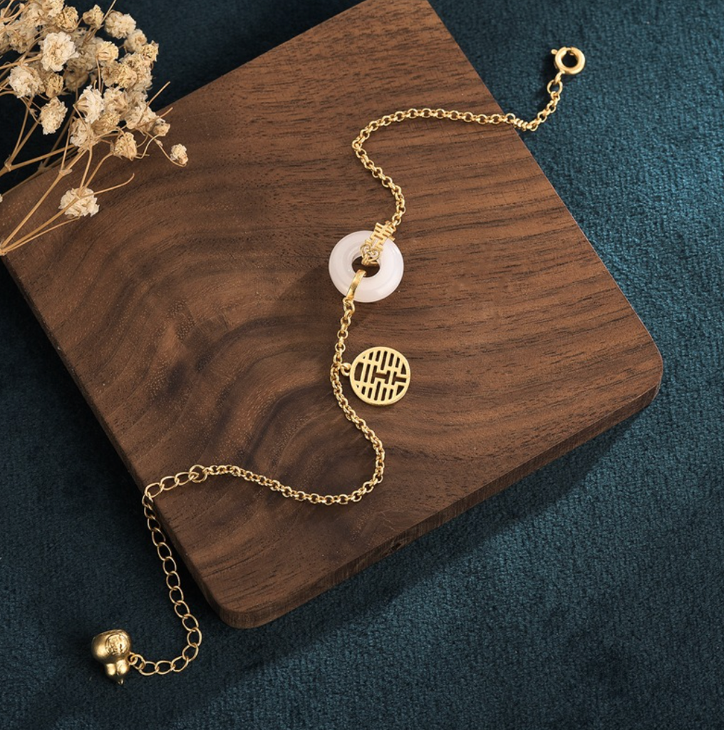 Golden Double Happiness Bracelet