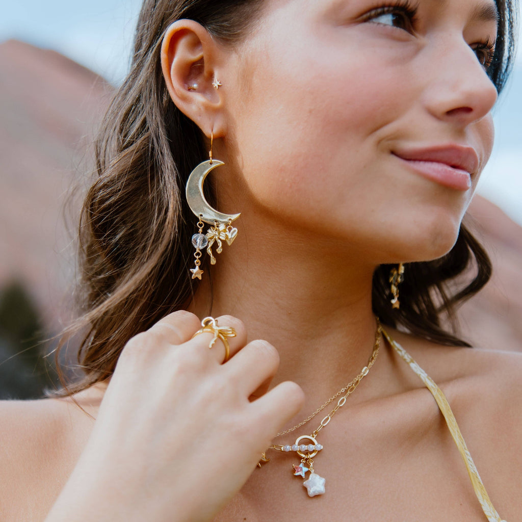 Curious Wanderer Moon Earrings