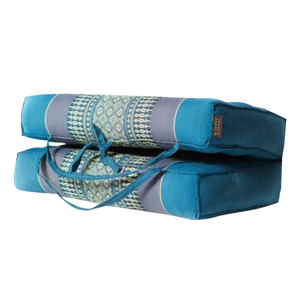 Zafuko Foldable Yoga & Meditation Cushion: Burgundy/Blue / Large