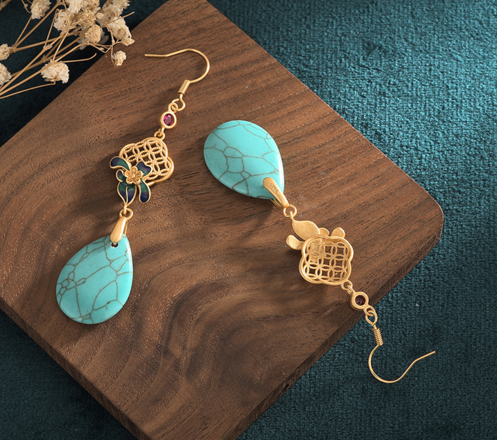 Lucky Fortune Turquoise  Earrings