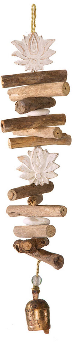 Double Lotus/Wood/Beads & Bell