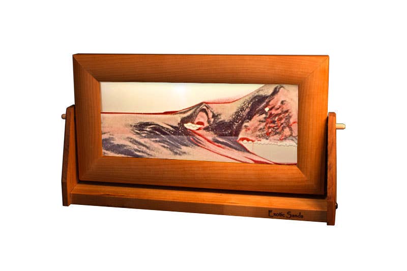 Cherry Wood (Traditional) Moving Sand Art Pictures: Summer Turquoise / XLarge