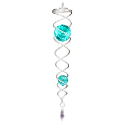 Crystal Twister Wind Spinner - Silver / Aqua