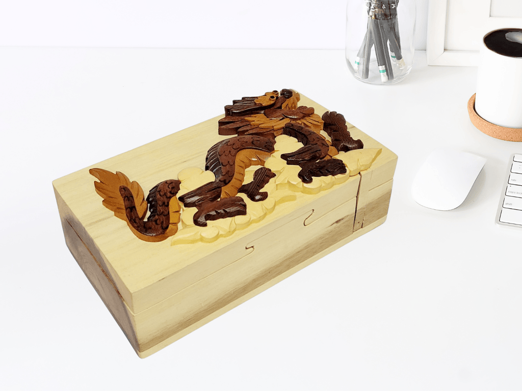 Dragon - Hand Carved Keepsake Gift Box