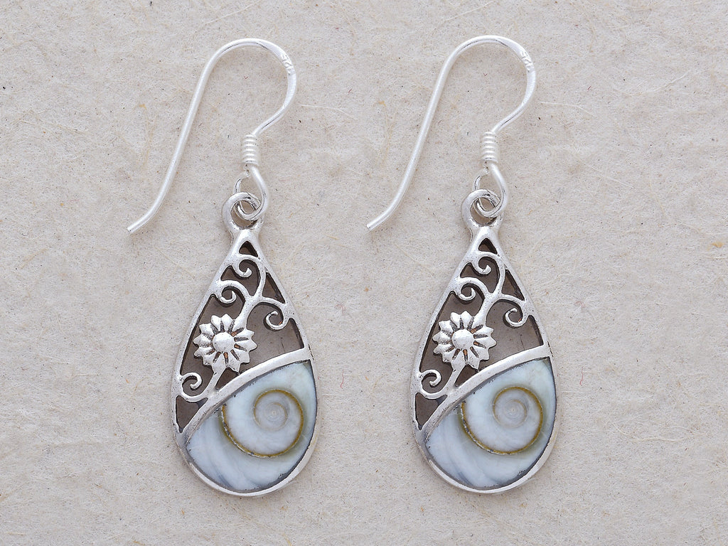 Etched Flower Earrings