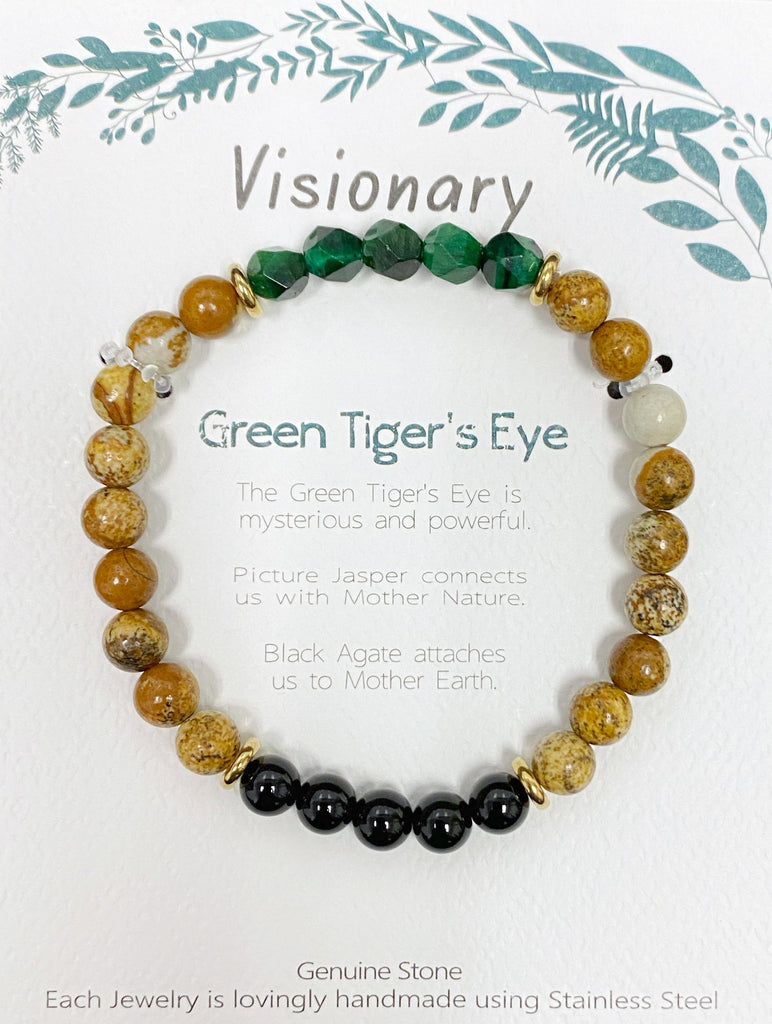 Stone Bracelet - Green Tiger's Eye