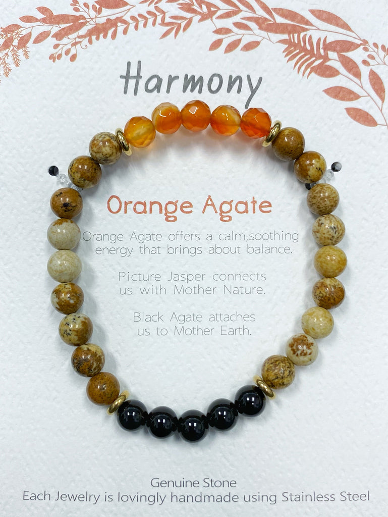 Stone Bracelet - Orange Agate