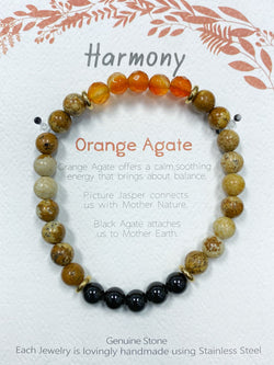 Stone Bracelet - Orange Agate