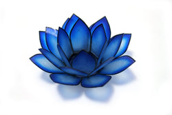 Capiz Lotus Tea Light Holder Climbinbing Vine, Blue Lagoon