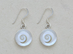 Round Shiva's Eye with Color Lined Earrings