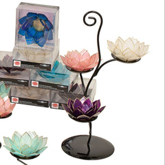 Capiz Lotus Tea Light Holder Climbinbing Vine