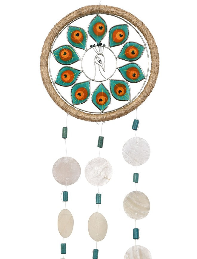 Capiz Shell Dreamcatcher - Peacock