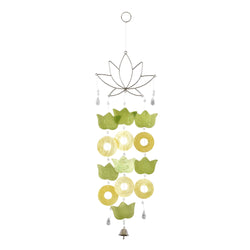 Capiz Lotus Wire Chimes, Yellow