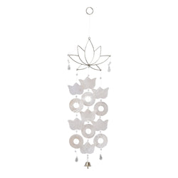 Capiz Lotus Wire Chimes, Natural
