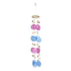 Capiz Chime Round, Pink/Blue