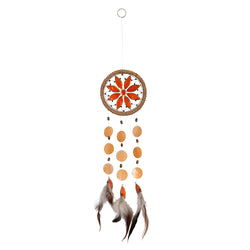 Capiz Shell Chakra Dreamcatchers - Flower, Sacrum Orange