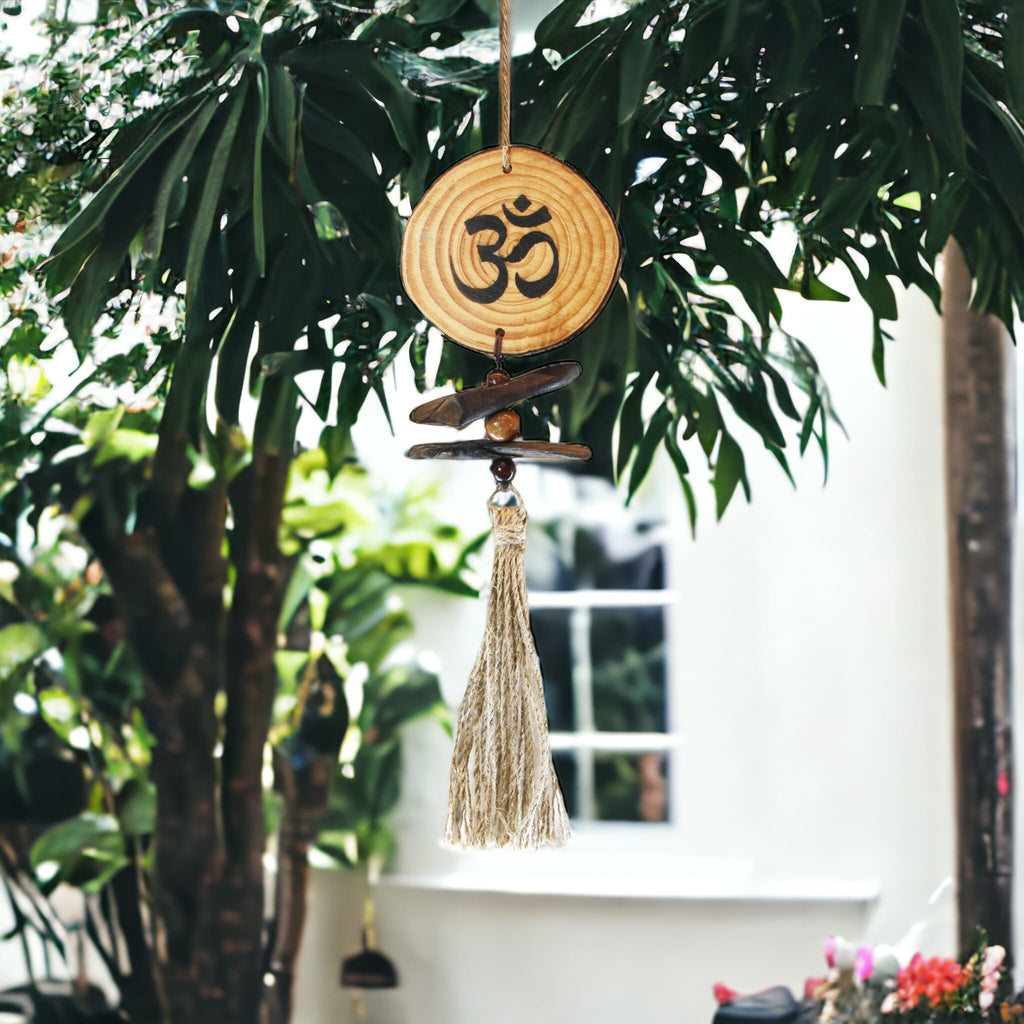 Hanging Ohm Pine Slice Ornament