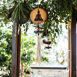 Hanging Yoga Pine Slice Ornament