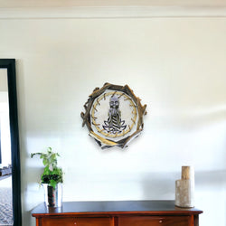 NAMASTE JIZO - Driftwood Rattan Capiz Laminated Wall Decor