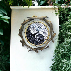 YIN-YANG TREE OF LIFE - Driftwood Rattan Capiz Laminated Wall Decor