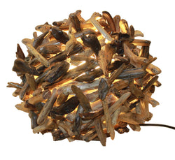 Driftwood Tabletop Ball Lamp