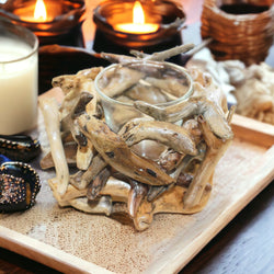 Driftwood Votive Candle Holder - SINGLE