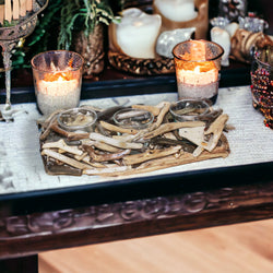 Driftwood Votive Candle Holder - TRIPLE