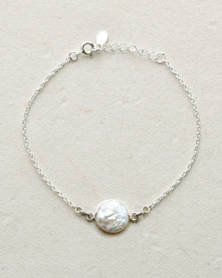 Freshwater Pearl Single Shell Chain Bracelet