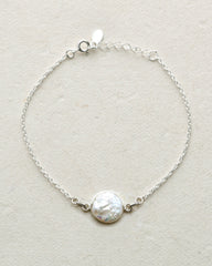 Freshwater Pearl Single Shell Chain Bracelet