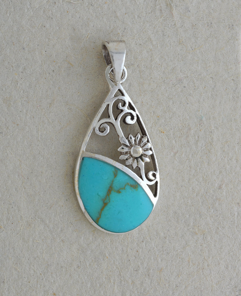 Etched Flower Pendant