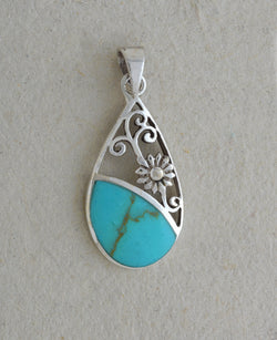 Etched Flower Pendant