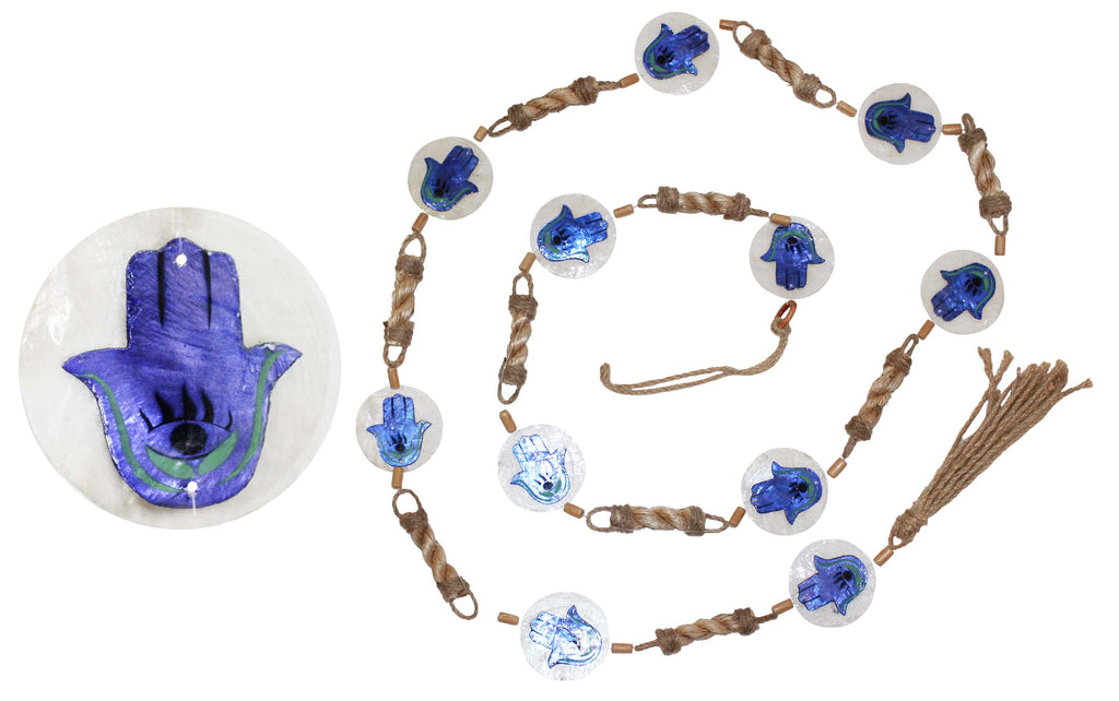 HAMSA ABACA ROPE CAPIZ GARLAND