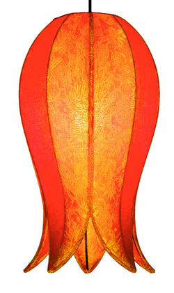 Hanging Flowering Lotus Lamp Medium, Citrus / Hardwire