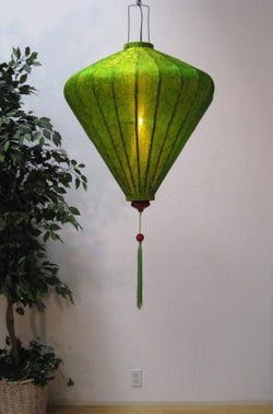 Silk and Bamboo Lantern Diamond 4', Lime