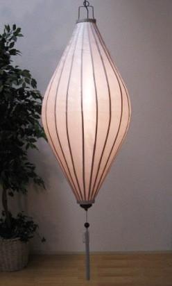 Silk and Bamboo Lantern Oval 6', White