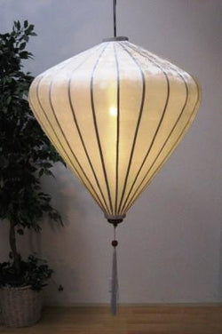 Silk and Bamboo Lantern Diamond 6', White