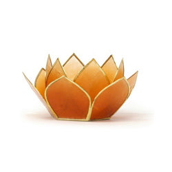 Capiz Lotus Stand Mini 5 Stand Set, Amber