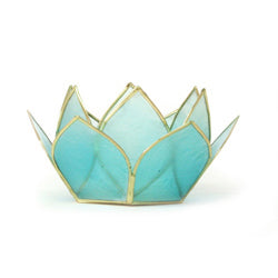 Capiz Lotus Stand Mini 5 Stand Set, Aquamarine