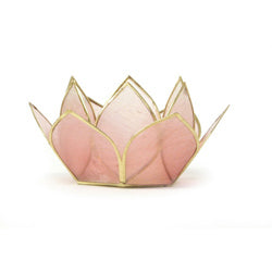 Capiz Lotus Stand Mini 5 Stand Set, Rose Quartz