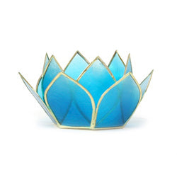 Capiz Lotus Stand Mini 5 Stand Set, Turquoise