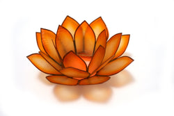 Capiz Lotus Tea Light Holder Climbinbing Vine, Mango