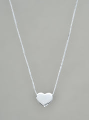 Heart Necklace Sterling Silver (Large)