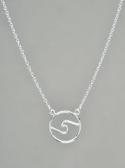 Round Wave Necklace Sterling Silver