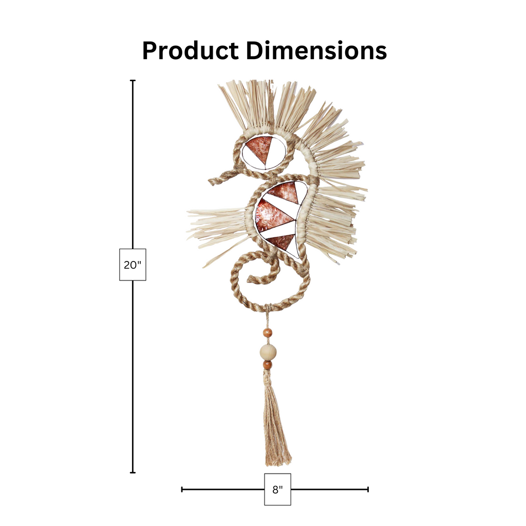 Seahorse Rafia Wall Decor
